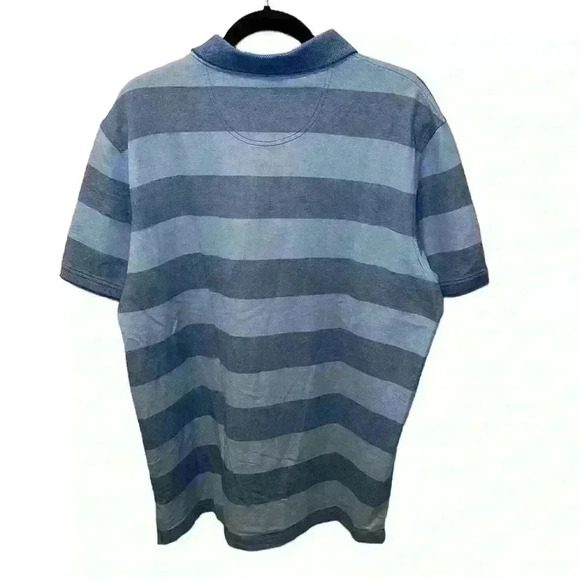 Izod Advantage Performance Stretch Material Short Sleeve Blue Striped Mens Sz XL - Picture 2 of 14